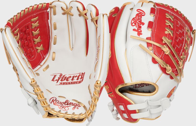 Liberty Advanced Color Series 12.5 in Fastpitch Glove, White/Scarlet Liberty Advanced Color Series 12.5 in Fastpitch Glove, White/Scarlet